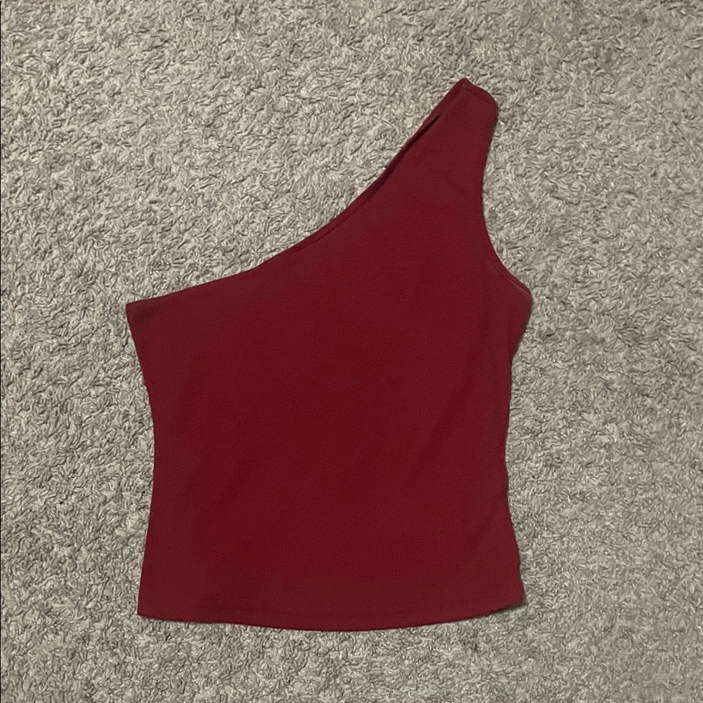 SHEIN One-Shoulder Red Tank Top